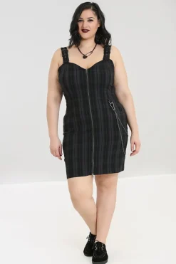 Hell Bunny Storm Mini Dress Grey Clearance