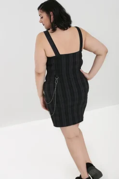 Hell Bunny Storm Mini Dress Grey Clearance