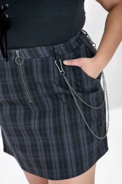 Hell Bunny Storm Mini Skirt Grey Best