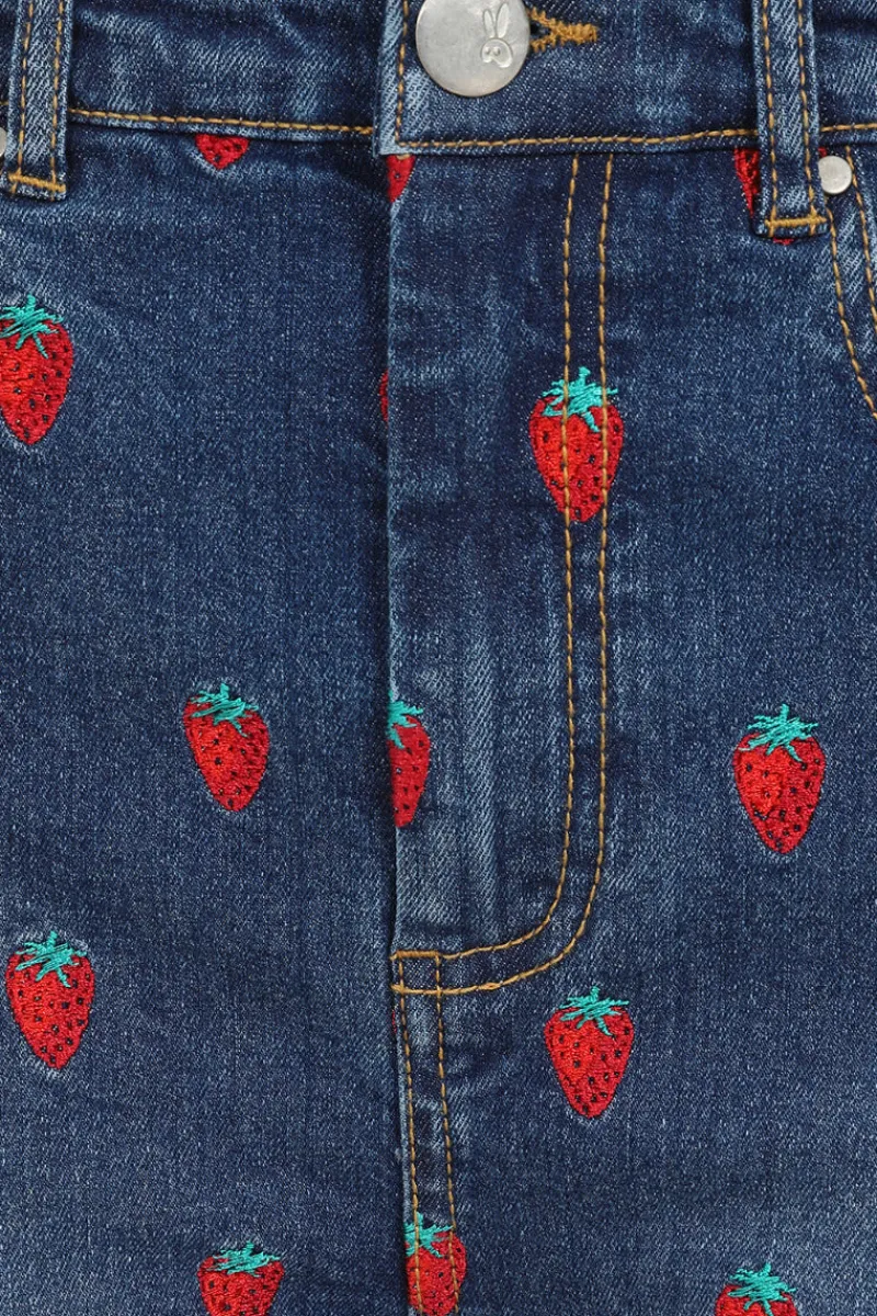 Hell Bunny Strawberry Denim Jeans Blue Outlet