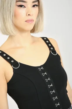 Hell Bunny Tabitha Crop Top Black Sale