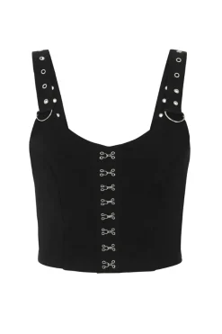Hell Bunny Tabitha Crop Top Black Sale