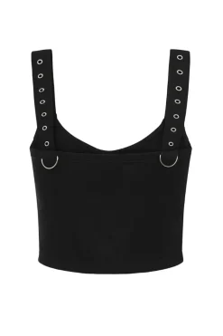 Hell Bunny Tabitha Crop Top Black Sale