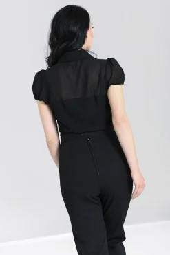 Hell Bunny Taffy Blouse Black Hot