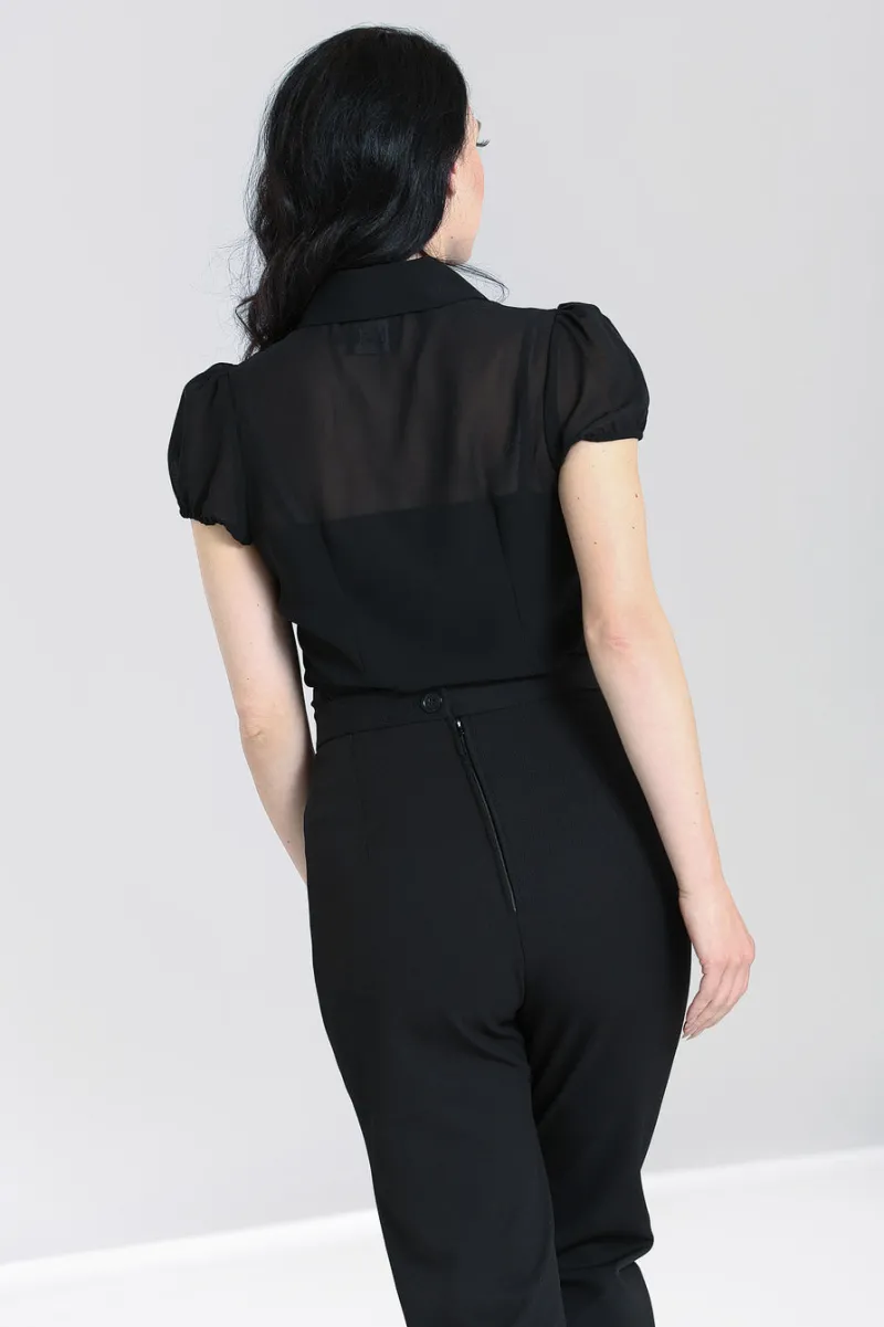 Hell Bunny Taffy Blouse Black Hot