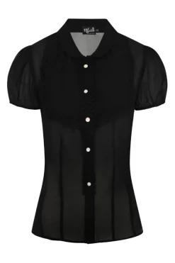 Hell Bunny Taffy Blouse Black Hot