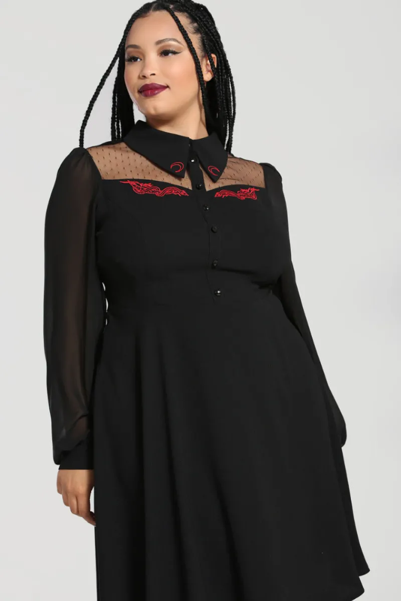 Hell Bunny Tallulah Mid Dress Black Discount