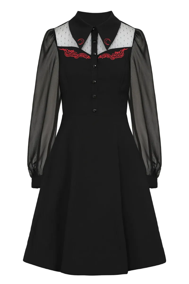 Hell Bunny Tallulah Mid Dress Black Discount