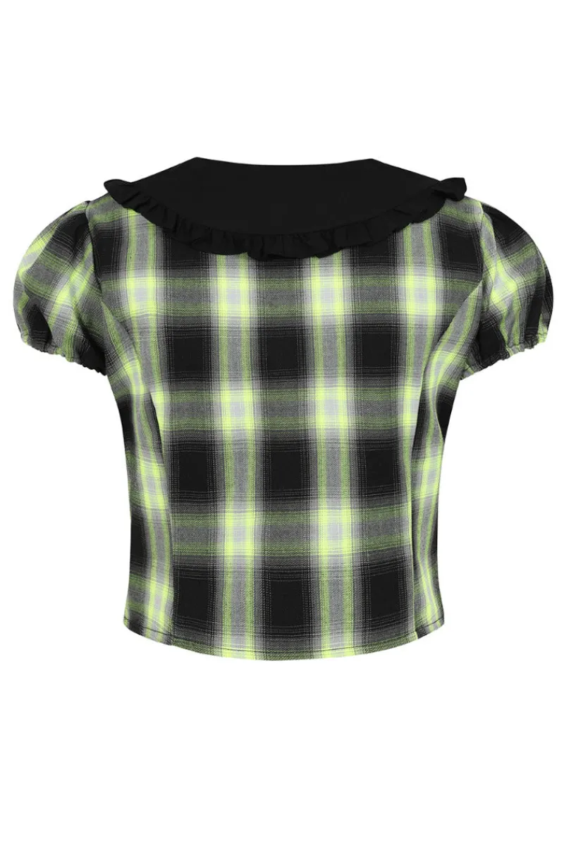 Hell Bunny Tammy Blouse Black Clearance