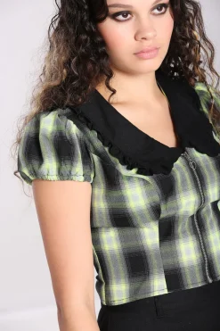 Hell Bunny Tammy Blouse Black Clearance