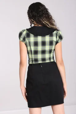 Hell Bunny Tammy Blouse Black Clearance