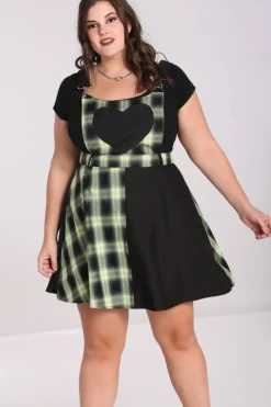 Hell Bunny Tammy Pinafore Dress Black New