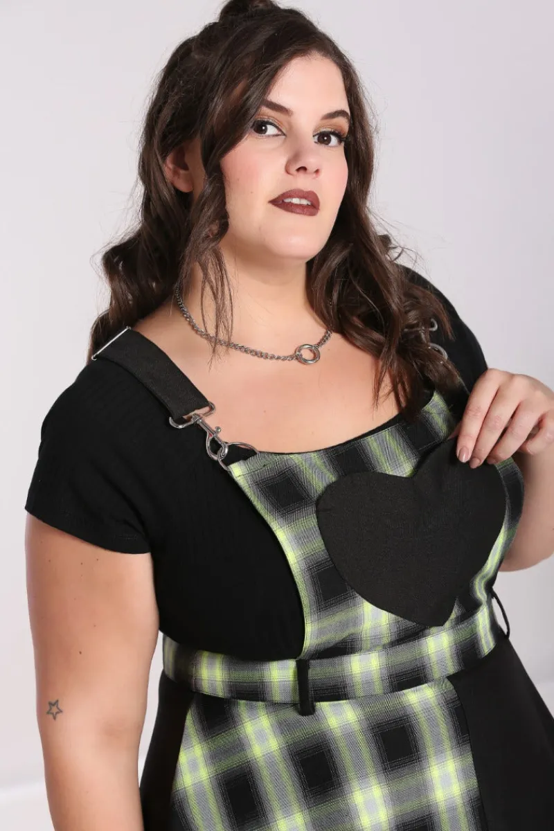 Hell Bunny Tammy Pinafore Dress Black New