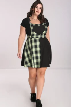 Hell Bunny Tammy Pinafore Dress Black New