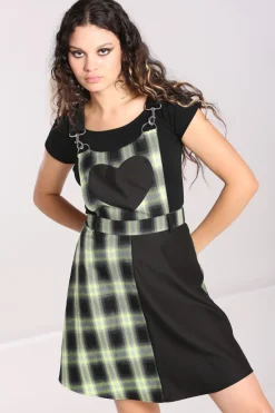 Hell Bunny Tammy Pinafore Dress Black New