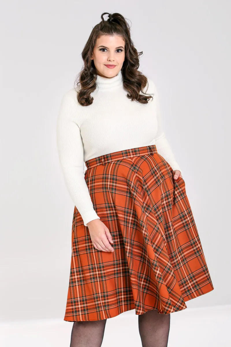 Hell Bunny Tawny Skirt Brown Sale