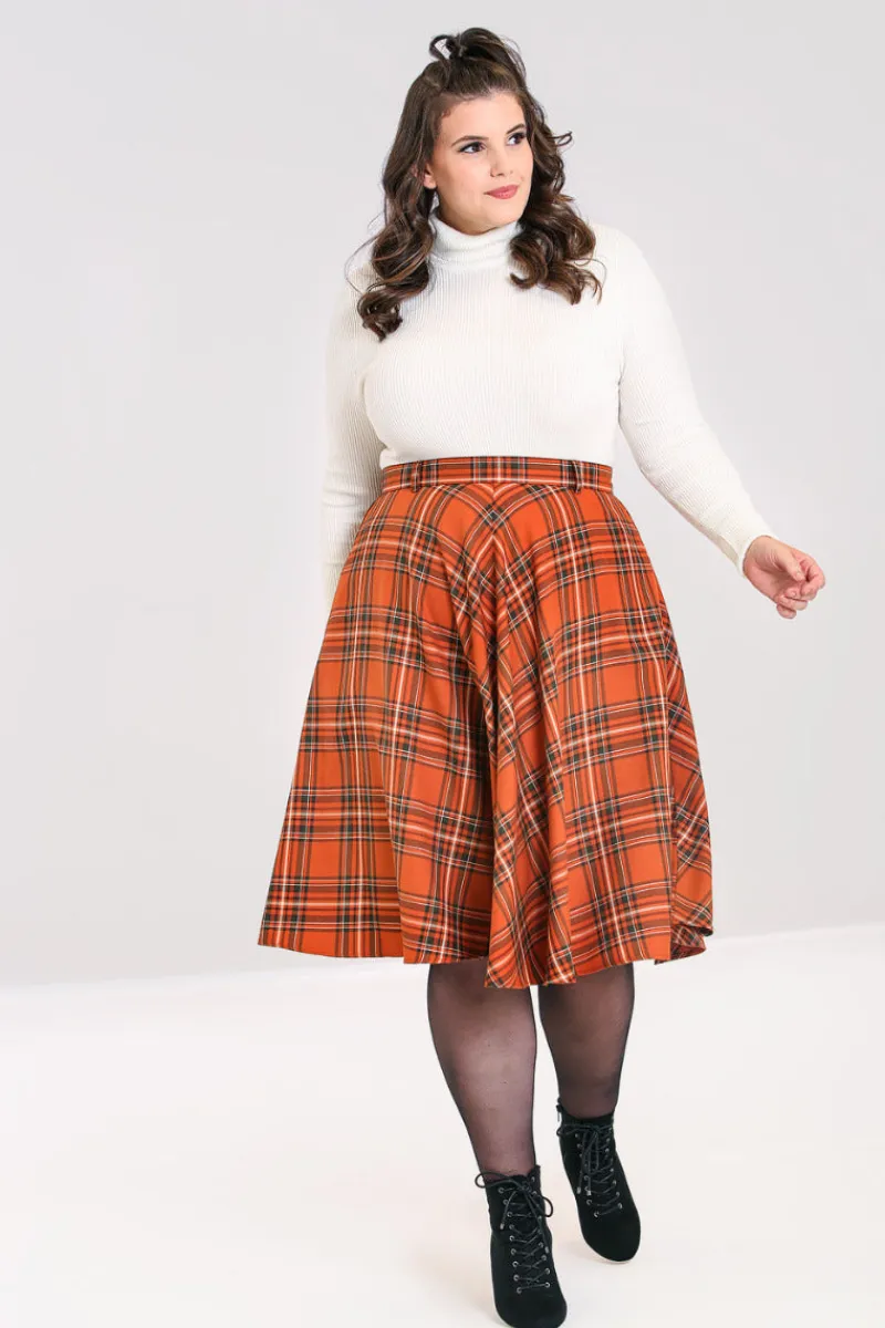 Hell Bunny Tawny Skirt Brown Sale