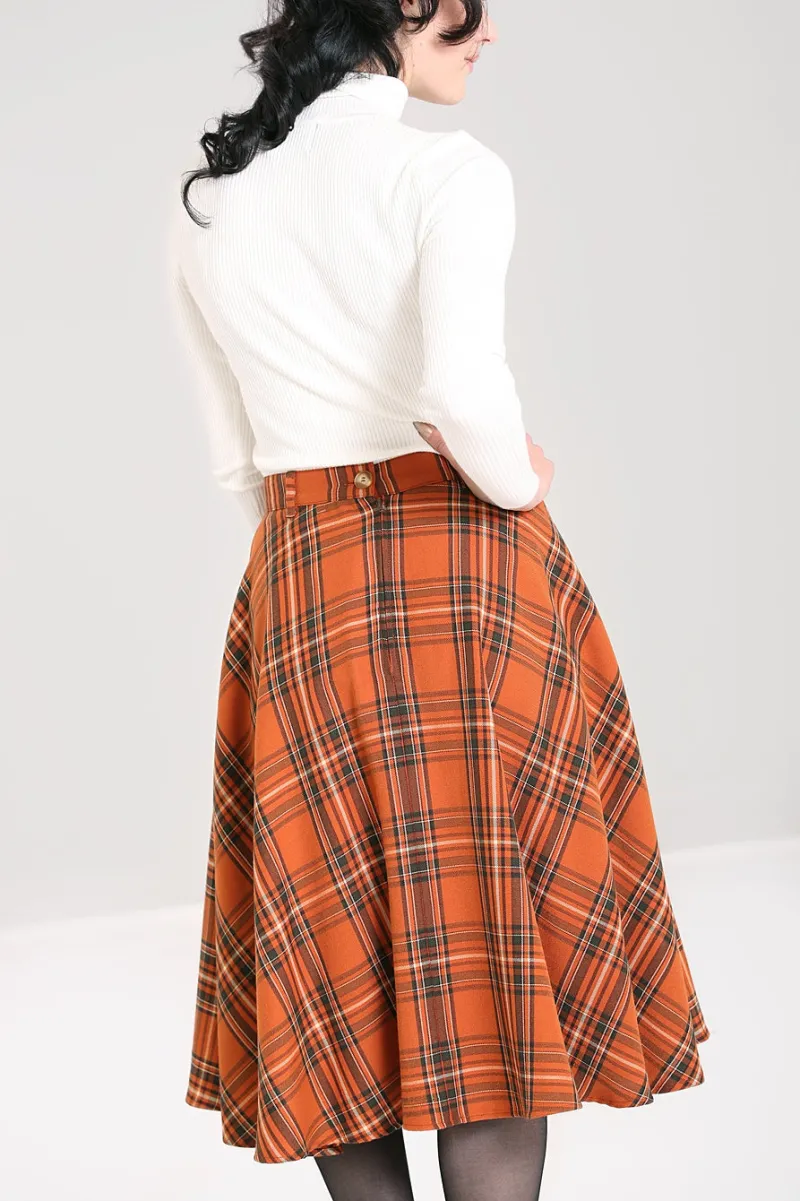 Hell Bunny Tawny Skirt Brown Sale