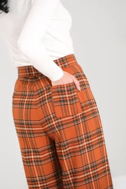 Hell Bunny Tawny Trousers Brown Outlet