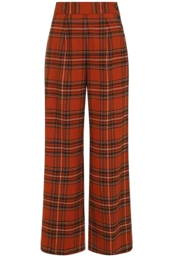 Hell Bunny Tawny Trousers Brown Outlet