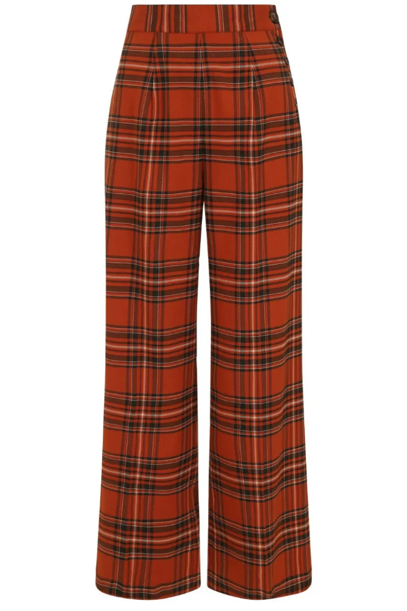 Hell Bunny Tawny Trousers Brown Outlet