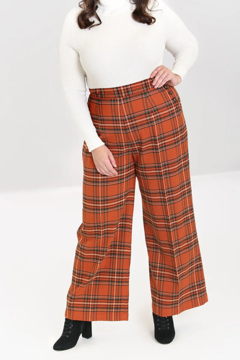 Hell Bunny Tawny Trousers Brown Outlet