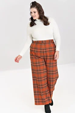 Hell Bunny Tawny Trousers Brown Outlet