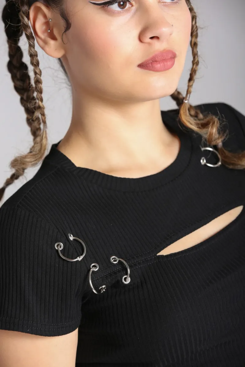 Hell Bunny Taylor Top Black Sale