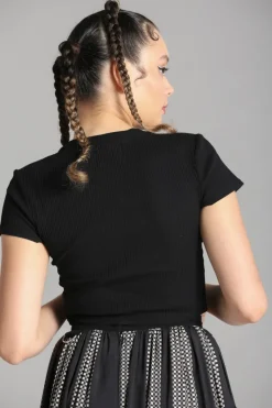 Hell Bunny Taylor Top Black Sale