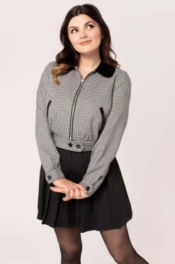 Hell Bunny Teddy Jacket Black/White Discount