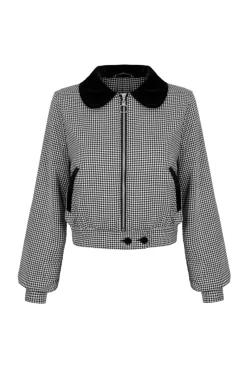 Hell Bunny Teddy Jacket Black/White Discount