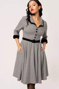 Hell Bunny Teddy Knee Dress Black/White Clearance