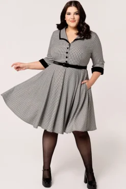 Hell Bunny Teddy Knee Dress Black/White Clearance