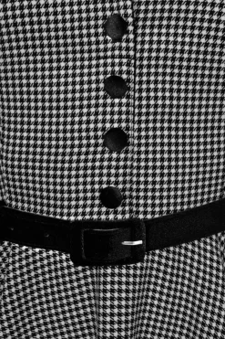 Hell Bunny Teddy Knee Dress Black/White Clearance