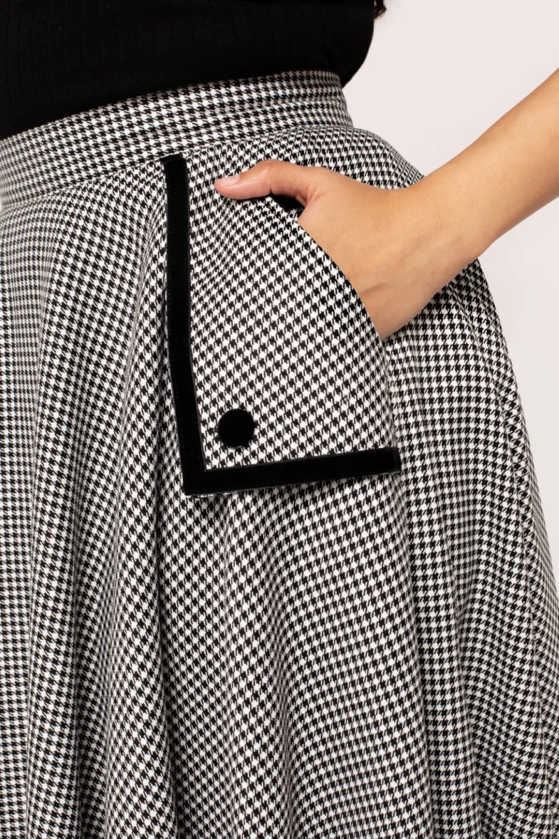 Hell Bunny Teddy Skirt Black/White Clearance