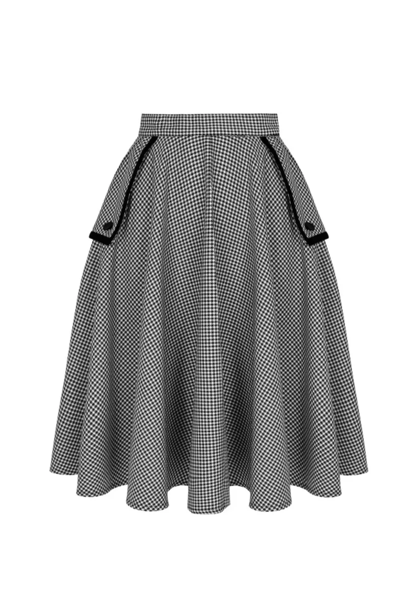 Hell Bunny Teddy Skirt Black/White Clearance
