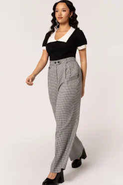 Hell Bunny Teddy Trousers Black/White Outlet