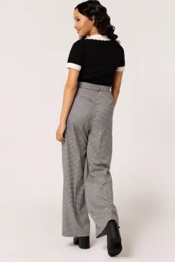 Hell Bunny Teddy Trousers Black/White Outlet