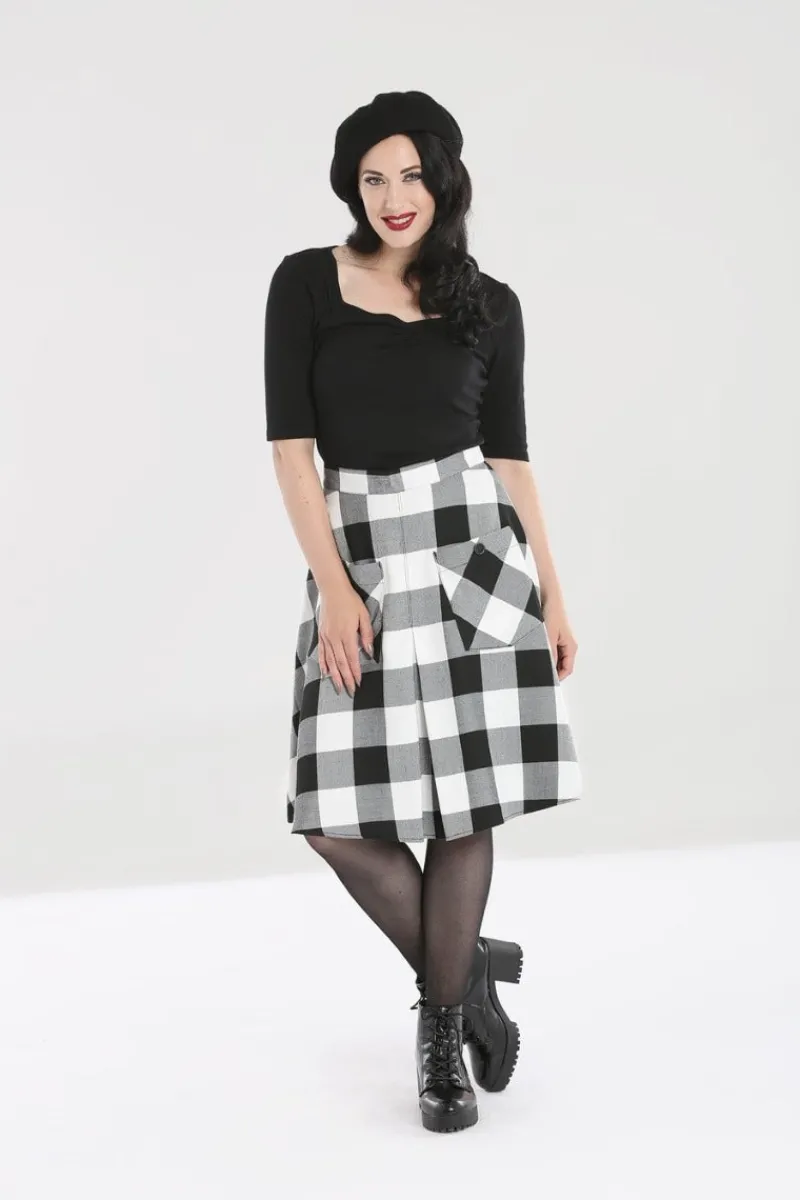 Hell Bunny Teen Spirit Mid Skirt Black-White Online