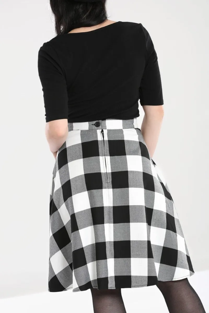 Hell Bunny Teen Spirit Mid Skirt Black-White Online