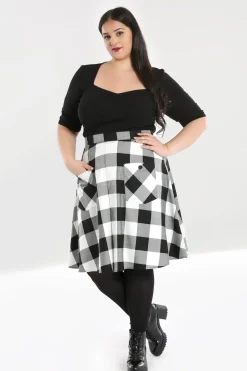 Hell Bunny Teen Spirit Mid Skirt Black-White Online