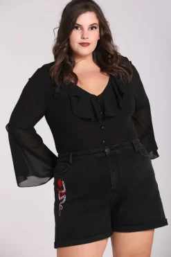 Hell Bunny Temptation Shorts Black Outlet