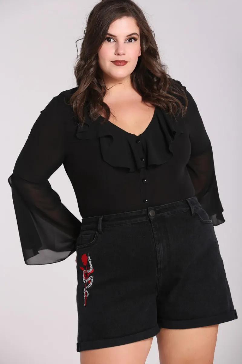 Hell Bunny Temptation Shorts Black Outlet