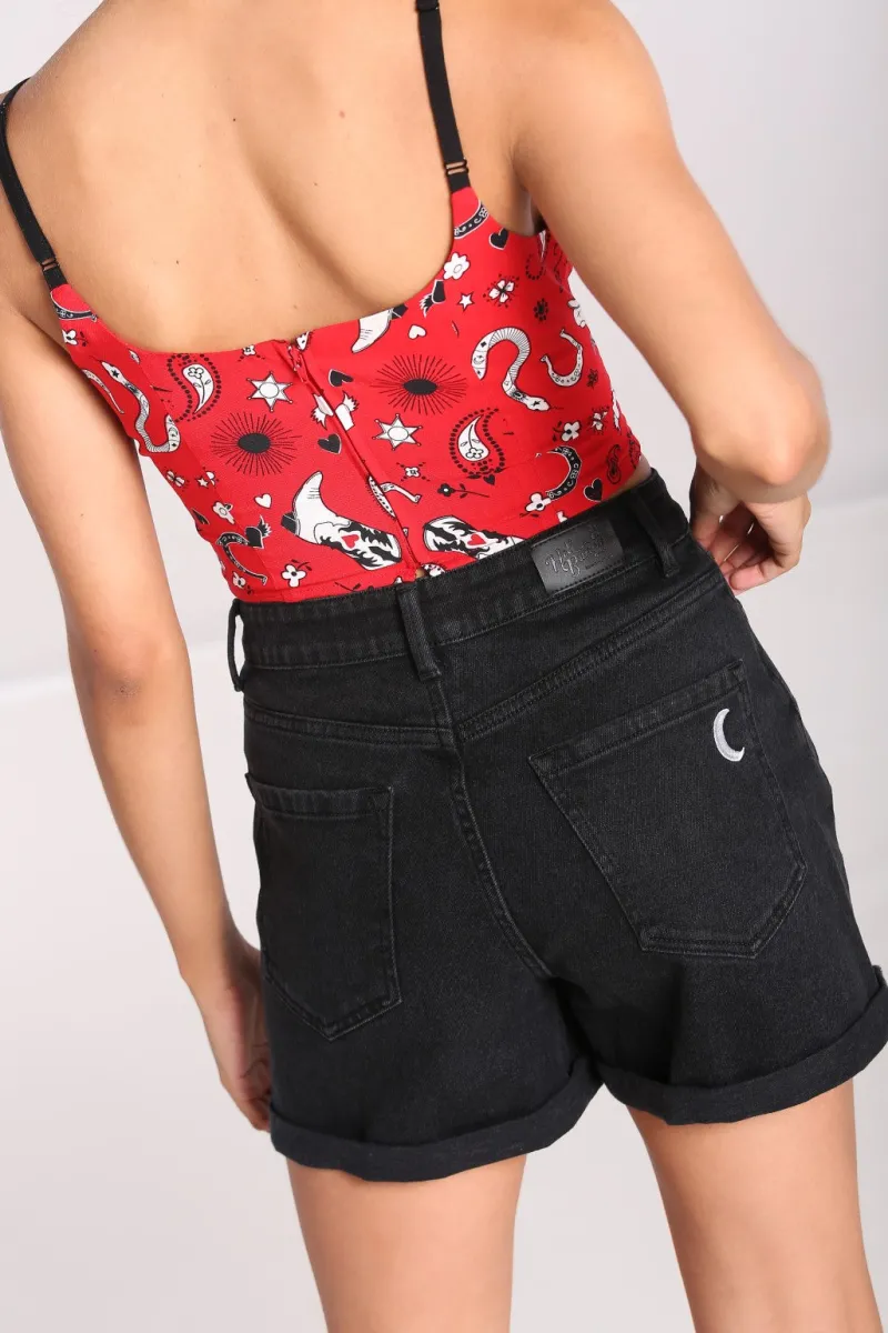 Hell Bunny Temptation Shorts Black Outlet