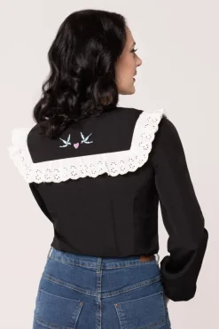 Hell Bunny Tessie Blouse Black Clearance