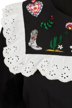 Hell Bunny Tessie Blouse Black Clearance