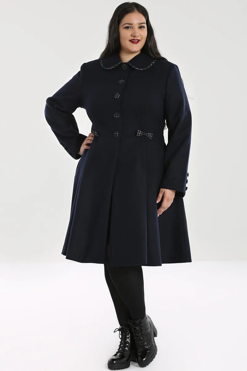 Hell Bunny Tiddlywinks Coat Navy Hot