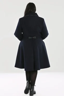 Hell Bunny Tiddlywinks Coat Navy Hot
