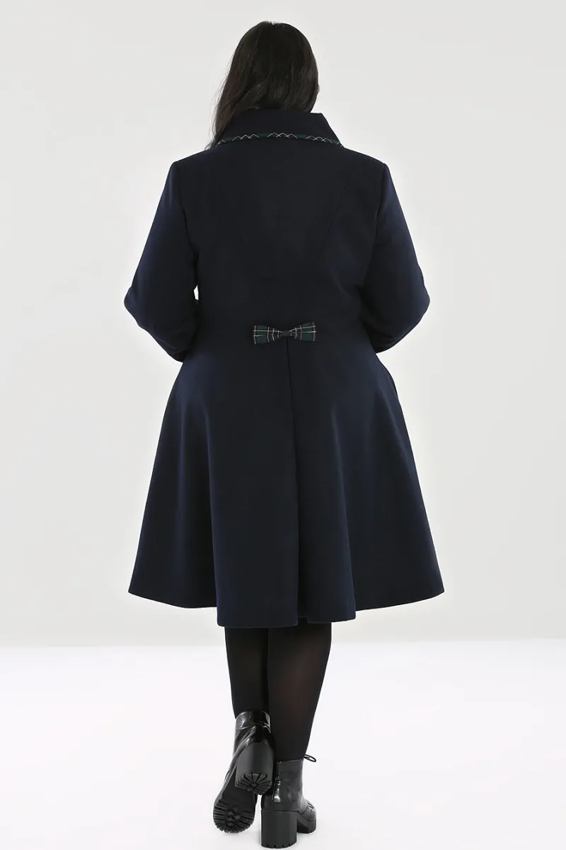 Hell Bunny Tiddlywinks Coat Navy Hot