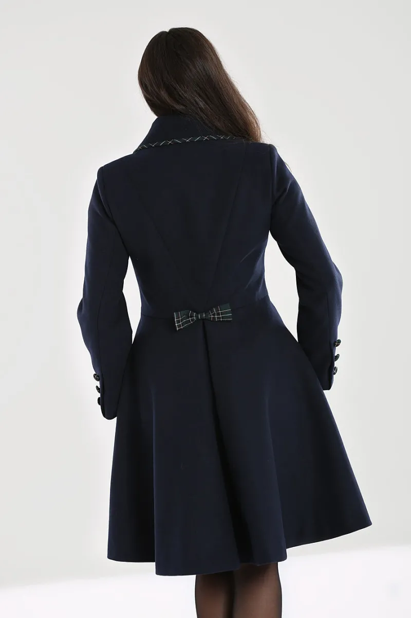 Hell Bunny Tiddlywinks Coat Navy Hot
